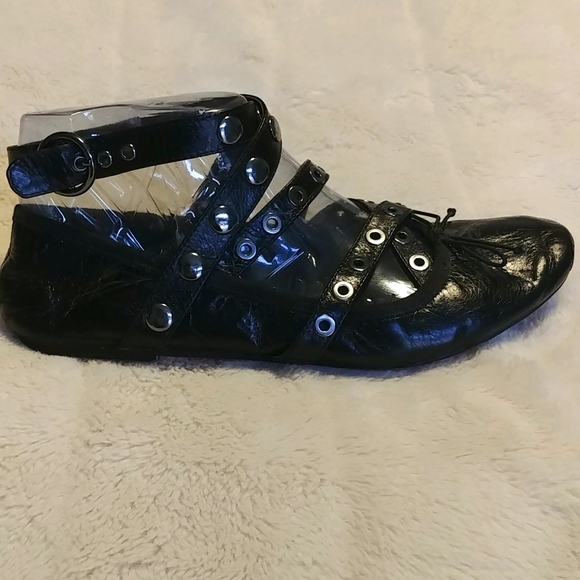 Zara Black Leather Ballet Flats - Picture 6 of 9